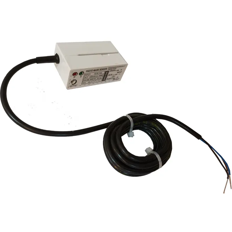 خرید و قیمت چشم مارک بین AMS159B سنسور تشخیص علامت یا رنگ روی کاغذ به نام سنسور لیبل با ورودی 10-30 VDC ، خروجی تایمر دار با زمان تقریبی 50ms در بامک.