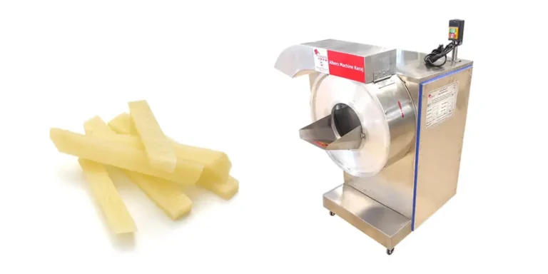 دستگاه خلال کن سیب زمینی صنعتی، خلال‌های یکدست و با کیفیت. سرعت تولیدتان را بالا ببرید و هزینه‌ها را کاهش دهید! ایده‌آل برای فست‌فودها، رستوران‌ها و کارخانجات.