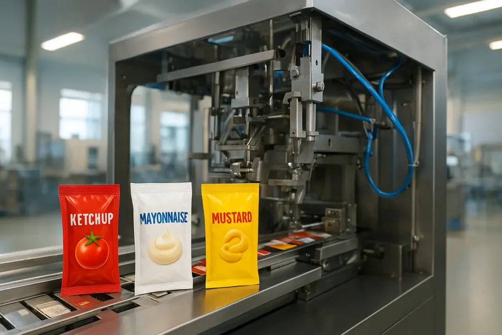 دستگاه بسته بندی سس تک نفره | کچاپ، مایونز، خردل و... 4