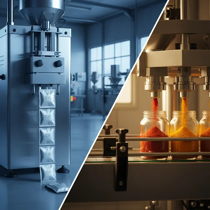 دستگاه ساشه زن یا قوطی پرکن: کدام برای خط تولید ادویه شما بهتر است؟ 4