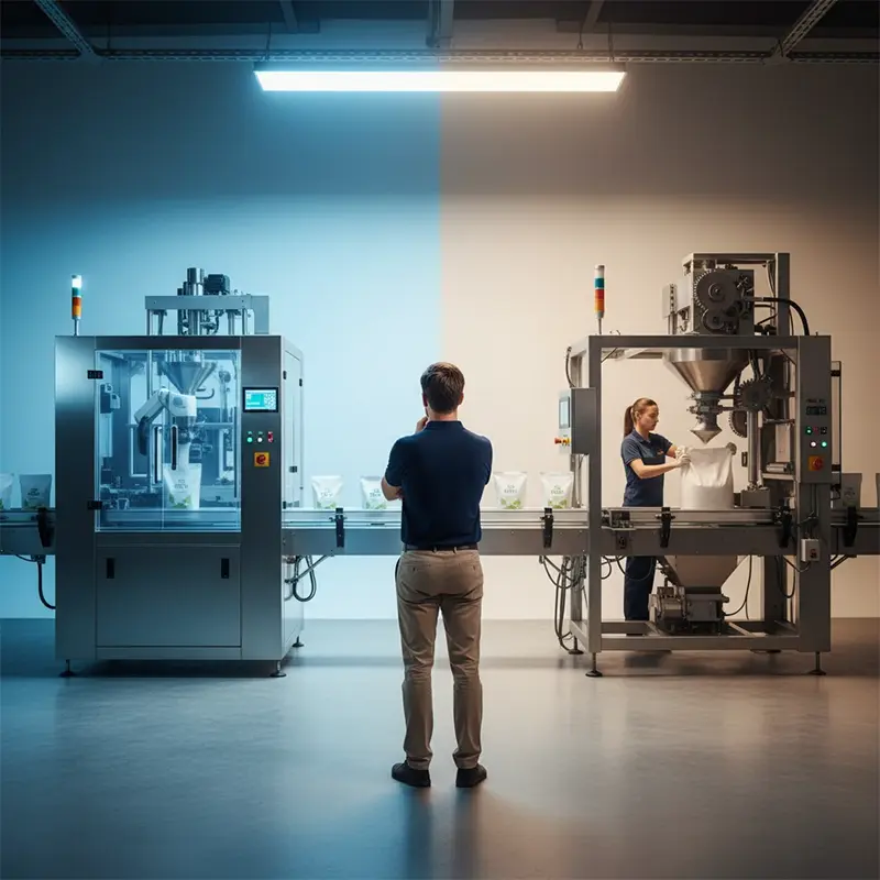 دستگاه بسته بندی اتوماتیک یا نیمه اتوماتیک؟ راهنمای جامع انتخاب برای خط تولید شما 4