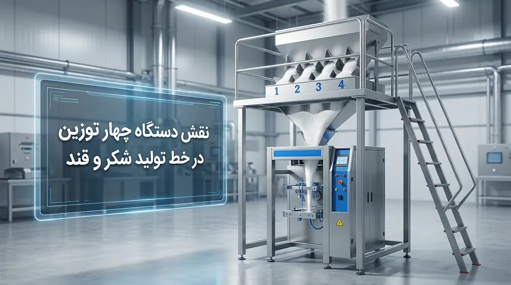 نقش استراتژیک دستگاه چهار توزین در خط تولید شکر و قند (تحلیل فنی) 🏭 4