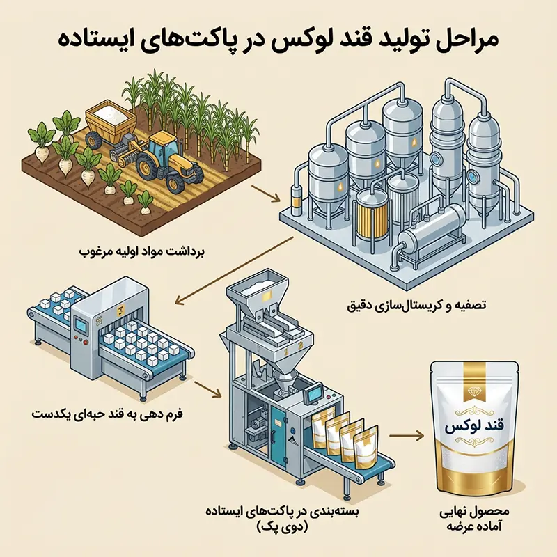 دستگاه بسته بندی ایستاده قند؛ انتخابی لوکس با تکنولوژی دوی پک 💎 5
