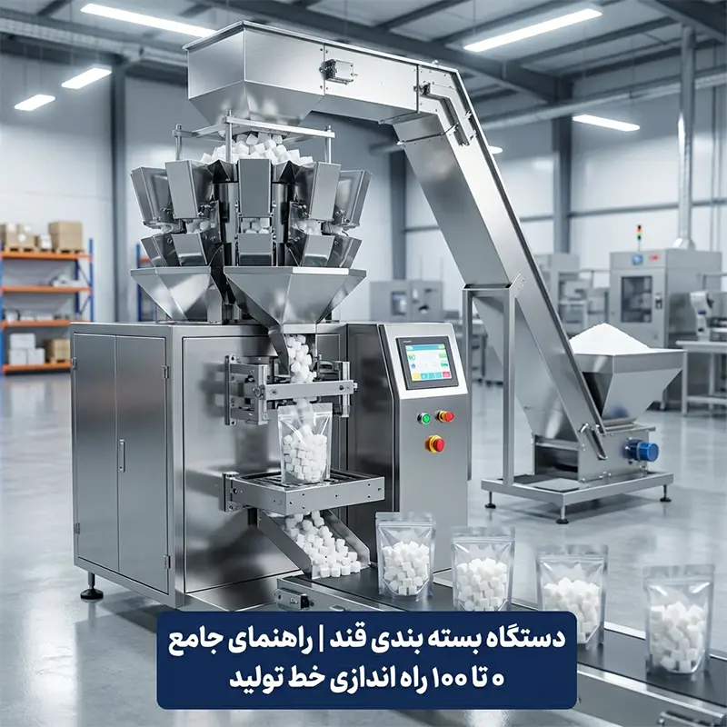 دستگاه بسته بندی قند؛ راهنمای جامع ۰ تا ۱۰۰ راه اندازی خط تولید، قیمت و مشخصات فنی 4