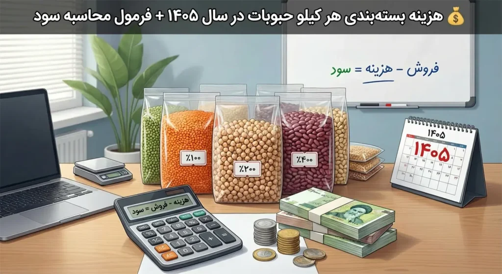 💰 هزینه بسته‌بندی هر کیلو حبوبات در سال ۱۴۰۵ + فرمول محاسبه سود 4