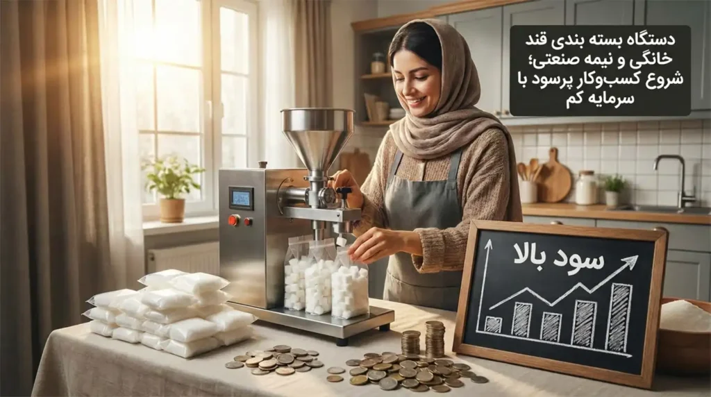 دستگاه بسته بندی قند خانگی و نیمه صنعتی؛ شروع کسب‌وکار پرسود با سرمایه کم 🏠💰 4